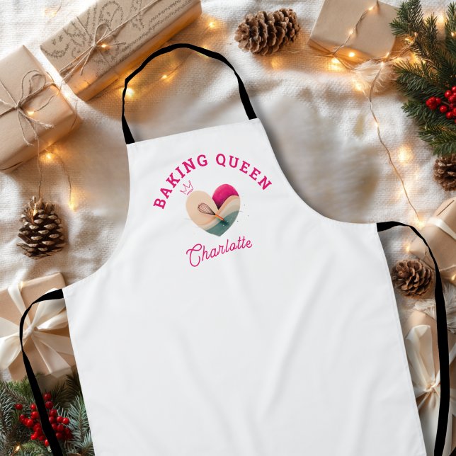 Tablier Baking Queen - Heart - Custom (Baking Queen - Heart - Custom Apron)