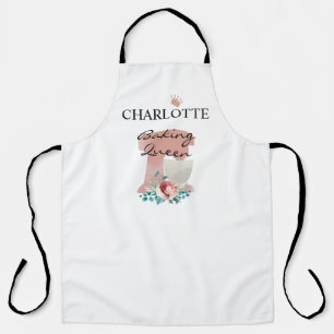 Tablier Baking Queen ! Machine de cuisine et fleurs