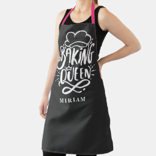 Tablier Baking Queen Nom personnalisé Typograghy Baker Don
