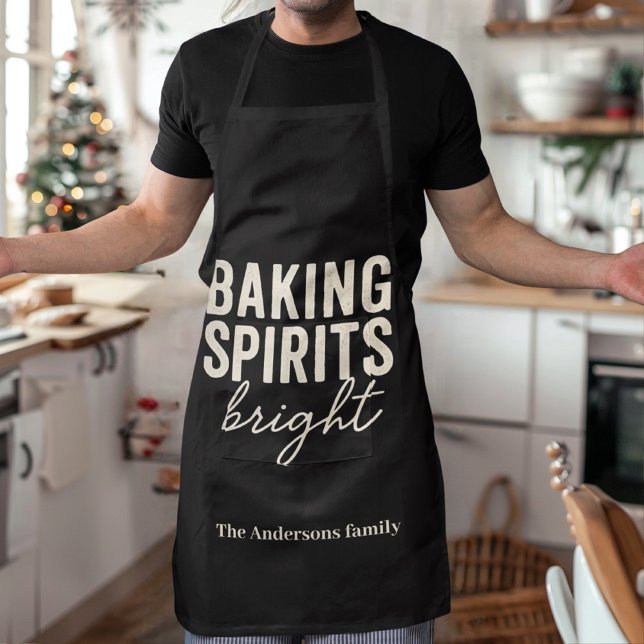 Tablier Baking Spirits Bright Black Christmas (Créateur téléchargé)