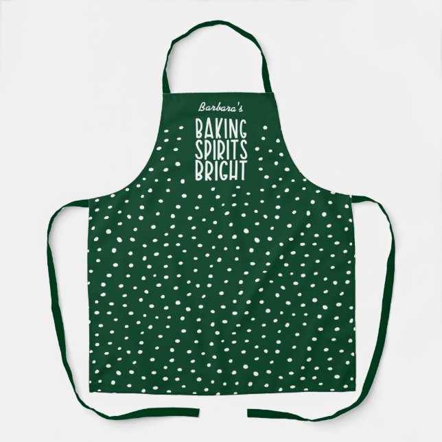 Tablier Baking Spirits Bright Funny Green Polka Dot (Recto)