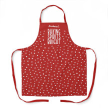 Baking Spirits Bright Funny Red Holiday Polka Dot