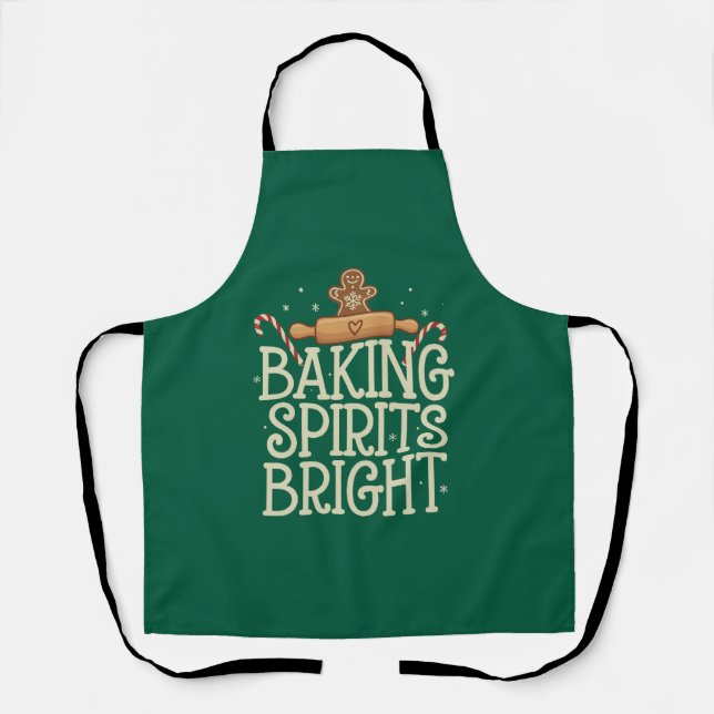 Tablier Baking Spirits Bright Noël Drôle Xmas Boulanger (Recto)
