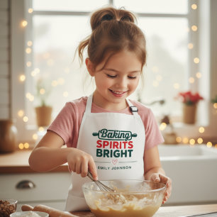 Tablier Baking Spiritueux Bright Name Christmas Apron