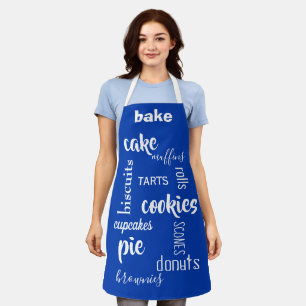 Tablier Baking Words Bleu foncé Cuisine Apron