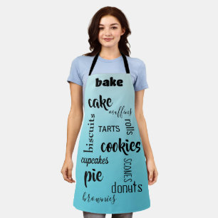 Tablier Baking Words Cuisine Turquoise Apron