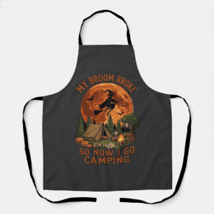 Tablier Balai Casse Halloween Sorcière Camping Tente Feu d