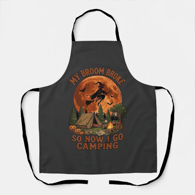 Tablier Balai Casse Halloween Sorcière Camping Tente Feu d (Recto)