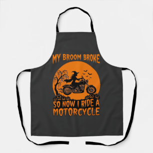 Tablier Balai Casse Sorcière Halloween Moto Chauves-Souris