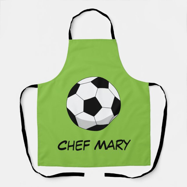 Tablier Balle de soccer en dessin | Ajouter votre nom ou v (Recto)