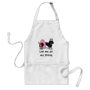 Tablier Ballerina Ballet Princess Dachshund (noir & bronza