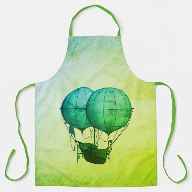 Tablier Ballons à air chaud Steampunk avec vert de navire (Recto)