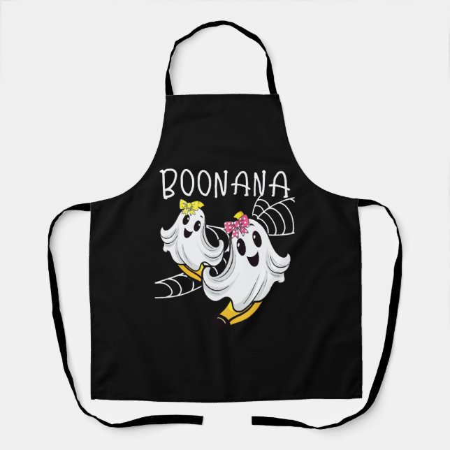 Tablier Banane fantôme mignon Boonana Halloween (Recto)