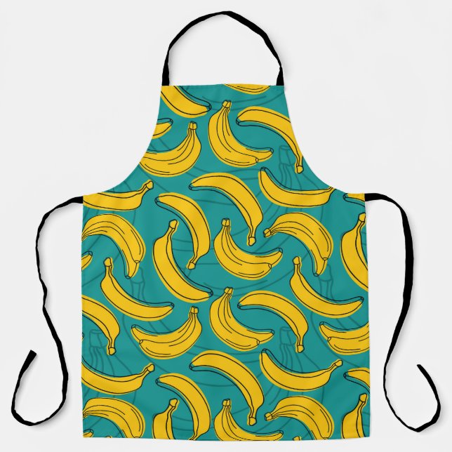 Tablier Banane jaune : Noir Vintage (Recto)