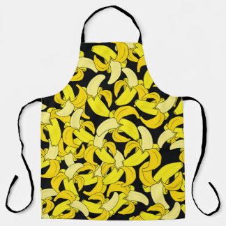 Tablier Bananes jaunes vintages : Arrière - plan noir