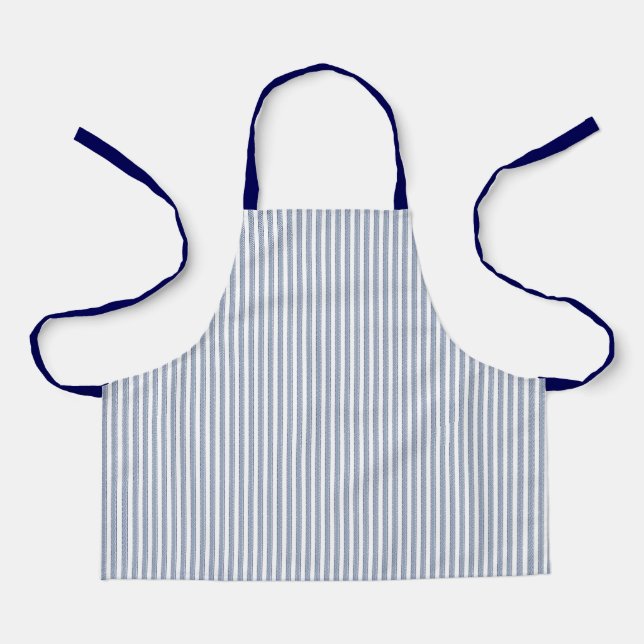 Tablier Bande à cocher bleue Enfants Apron (Recto)