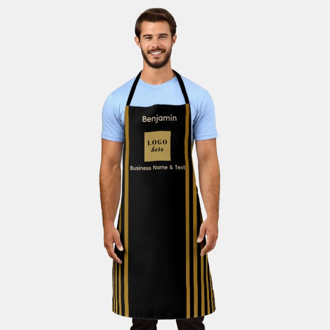 Tablier Bande Black & Gold personnalisée (Porté)