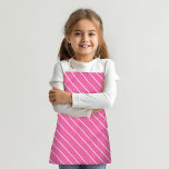 Tablier Bande blanche diagonale sur couleur rose personnal<br><div class="desc">Personnaliser pour modifier la couleur de la courroie et de la couleur de la courroie de l'arrière - plan ; ajoutez votre nom ou votre photo</div>