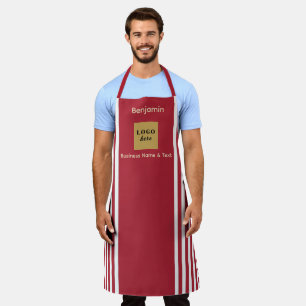 Tablier Bande rouge et blanche personnalisée