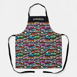 Tablier Bandes de casquette rétro de nom personnalisé