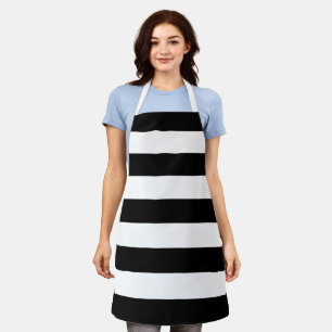 Tablier Bandes noires et blanches, Motif rayé, Lignes