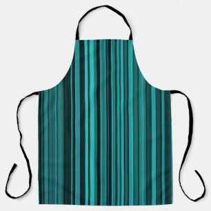 Tablier Bandes noires turquoises