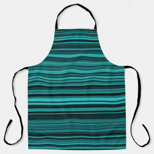 Tablier Bandes noires turquoises