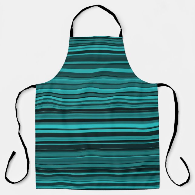 Tablier Bandes noires turquoises (Recto)