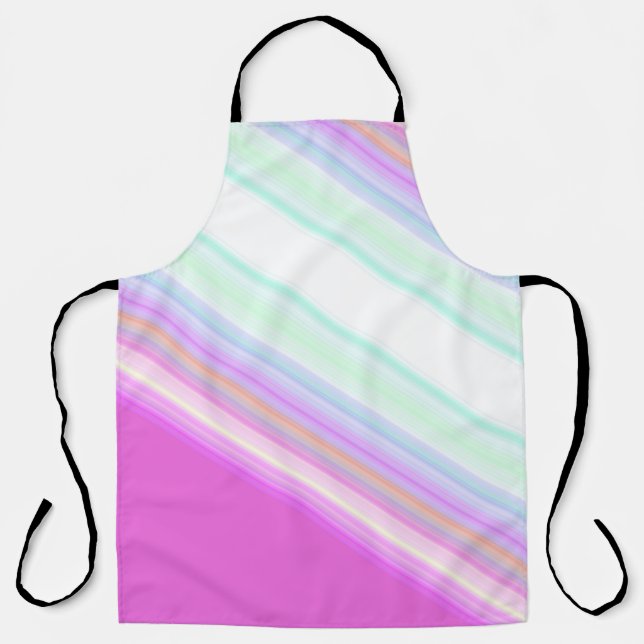Tablier Bandes rose vif et blanc (Recto)