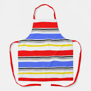Tablier Bandes rouges bleues et blanches modernes 