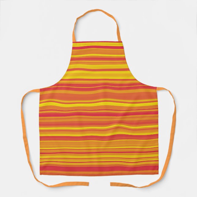 Tablier Bandes Rouges Jaunes Orange (Recto)