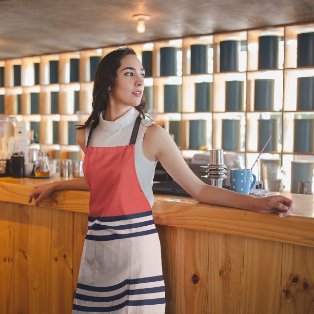 Tablier Bandes rouges rétro (Créateur téléchargé)