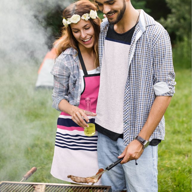 Tablier Bandes Uniformes roses (apron)