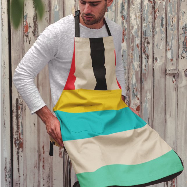 Tablier Bandes verticales horizontales multicolores (apron)