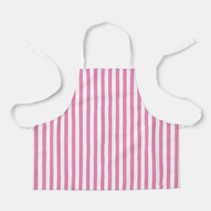 Tablier Bandes verticales minimales chic rose et blanc