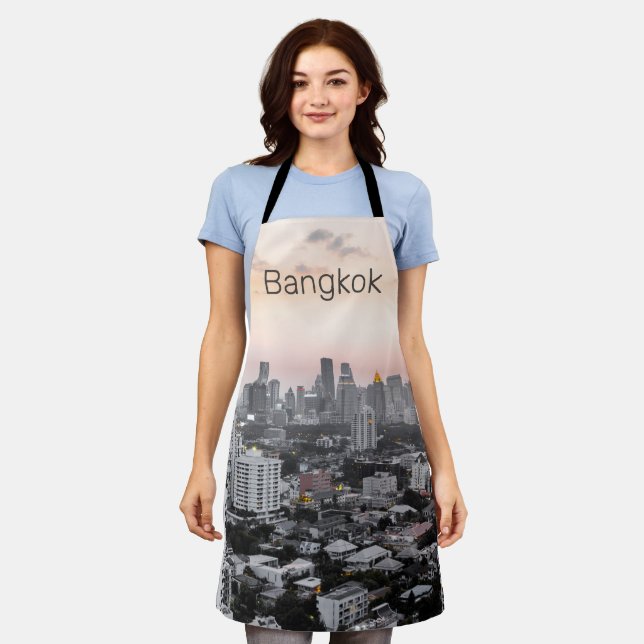 Tablier Bangkok Skyline Sunset Panorama BKK Thaïlande (Porté)