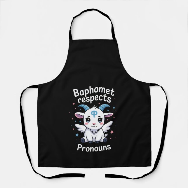 Tablier Baphomet transgenre respecte les pronoms Fierté tr (Recto)