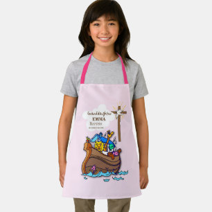 Tablier Baptême Noah's Ark Grandgirl personnalisée
