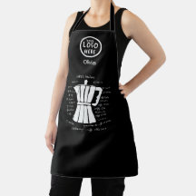 Bar à café Italien moka pot logo personnalisé noir