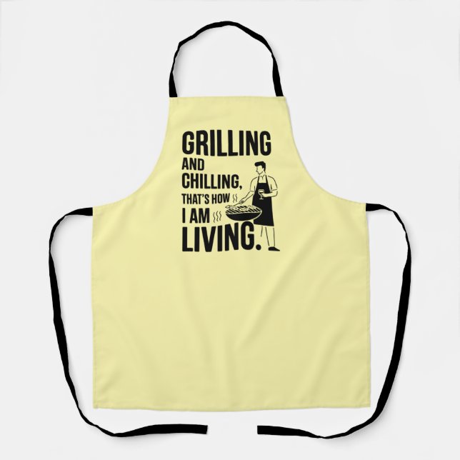 Tablier barbecue jaune grillant et réfrigéré (Recto)