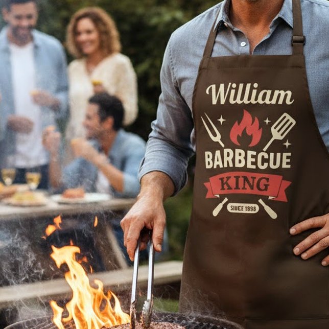 Tablier Barbecue King avec nom personnalisé (Créateur téléchargé)