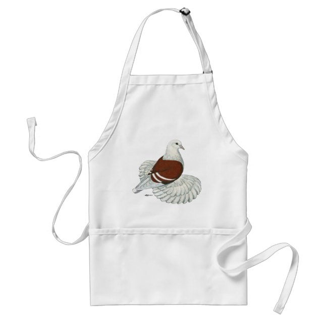 Tablier Barre blanche rouge Pigeon Bouclier Saxon (Devant)