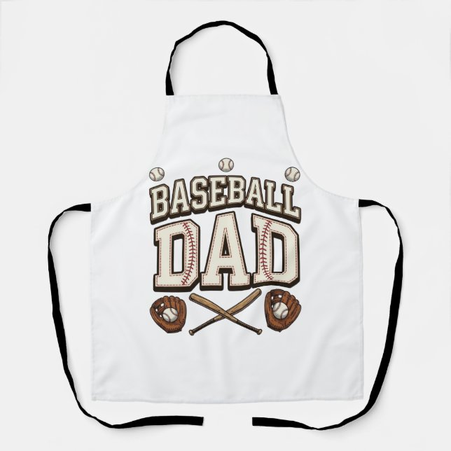 Tablier Baseball Vintage Papa Fête des Pères (Recto)