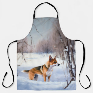 Tablier Basenji Qu'il neige Noël