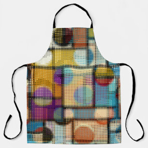 Tablier Basse bâtisse en poly pixel, motif géométrique.