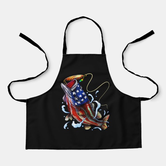 Tablier Basse Pêche Poisson Drapeau américain Pêche patrio (Recto)