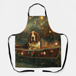 Tablier Basset Hound Noël Festive Voyage