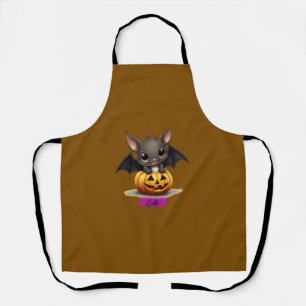 Tablier Bat adorable sur Citrouille mignonne Halloween Déc