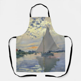 Tablier Bateau à voile de Monet Impressionnisme français C
