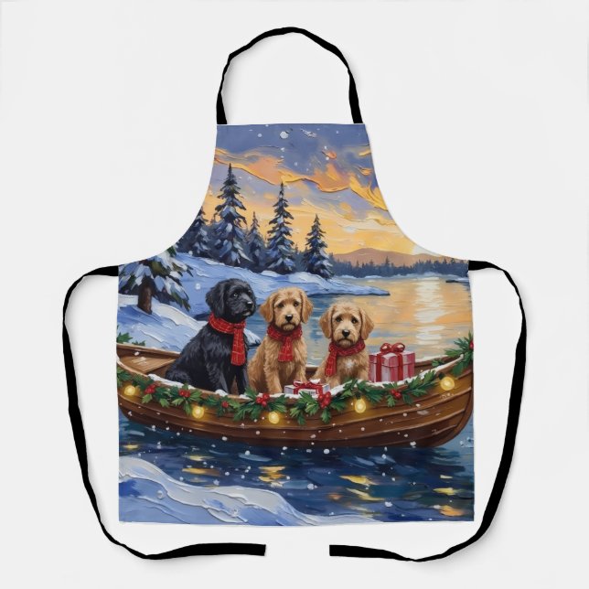 Tablier Bateau de Noël Bernedoodle pour les Fêtes (Recto)